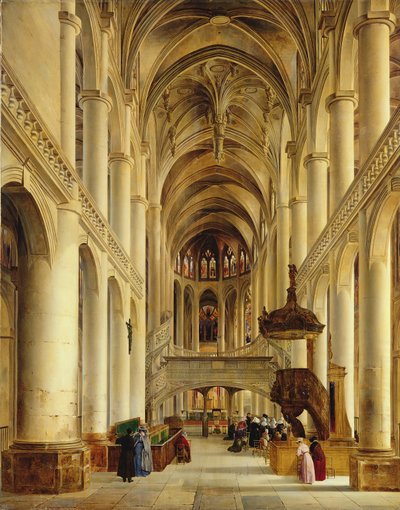 Innenraum der Kirche Saint-Etienne-du-Mont, Paris, ca. 1820 von Charles Renoux